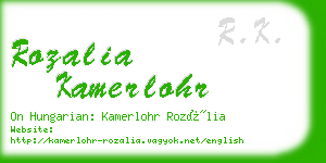 rozalia kamerlohr business card